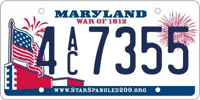 MD license plate 4AC7355