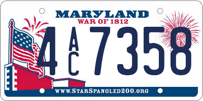 MD license plate 4AC7358