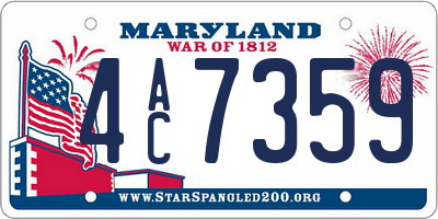 MD license plate 4AC7359