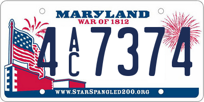MD license plate 4AC7374
