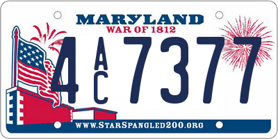 MD license plate 4AC7377