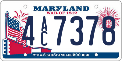 MD license plate 4AC7378