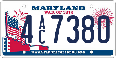 MD license plate 4AC7380