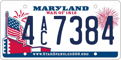 MD license plate 4AC7384
