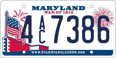 MD license plate 4AC7386
