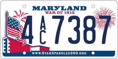 MD license plate 4AC7387