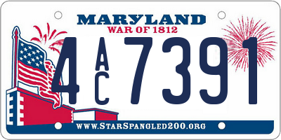 MD license plate 4AC7391