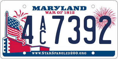 MD license plate 4AC7392