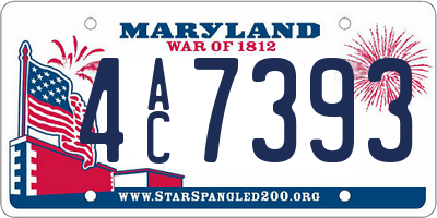 MD license plate 4AC7393