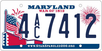 MD license plate 4AC7412