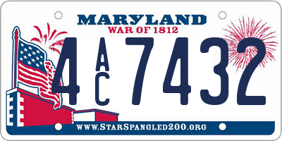 MD license plate 4AC7432