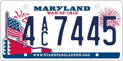 MD license plate 4AC7445
