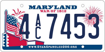 MD license plate 4AC7453