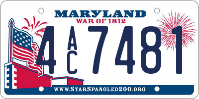 MD license plate 4AC7481
