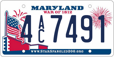 MD license plate 4AC7491