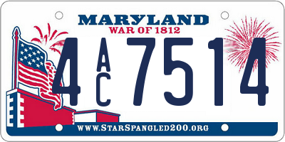 MD license plate 4AC7514