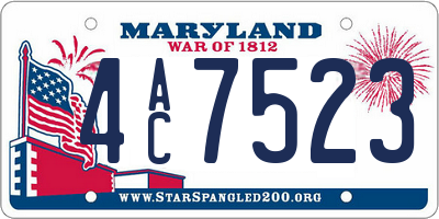 MD license plate 4AC7523