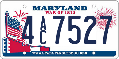 MD license plate 4AC7527