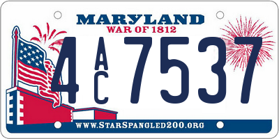 MD license plate 4AC7537