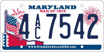 MD license plate 4AC7542