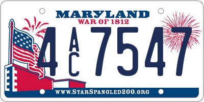MD license plate 4AC7547