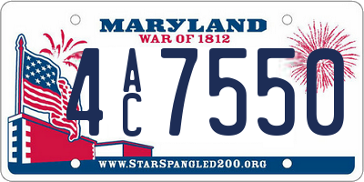 MD license plate 4AC7550