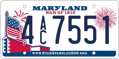 MD license plate 4AC7551