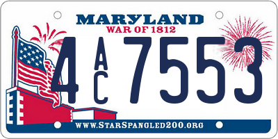 MD license plate 4AC7553