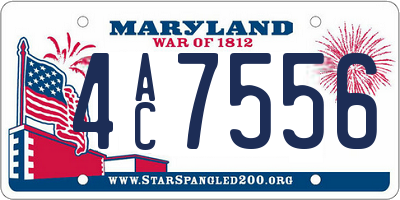 MD license plate 4AC7556