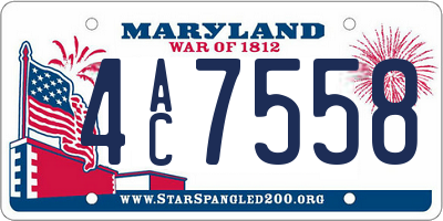 MD license plate 4AC7558