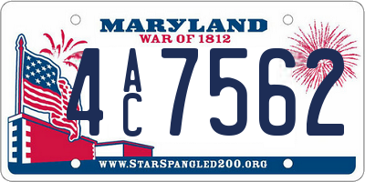 MD license plate 4AC7562