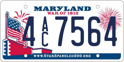 MD license plate 4AC7564