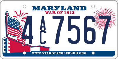 MD license plate 4AC7567