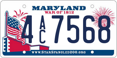 MD license plate 4AC7568