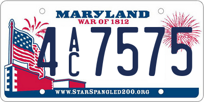 MD license plate 4AC7575