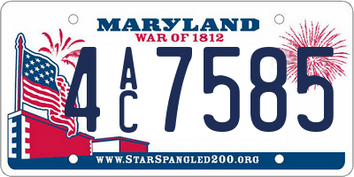 MD license plate 4AC7585