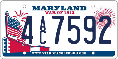 MD license plate 4AC7592