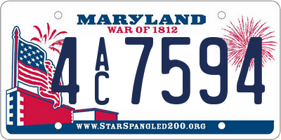 MD license plate 4AC7594