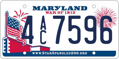 MD license plate 4AC7596