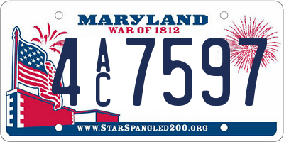 MD license plate 4AC7597