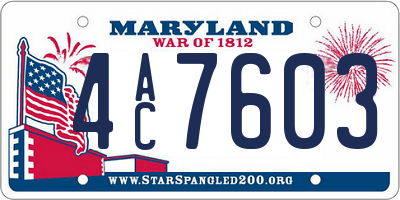 MD license plate 4AC7603