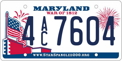 MD license plate 4AC7604