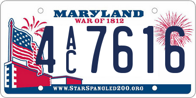 MD license plate 4AC7616