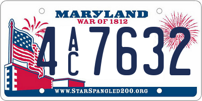 MD license plate 4AC7632