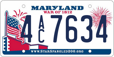 MD license plate 4AC7634