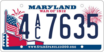MD license plate 4AC7635