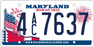 MD license plate 4AC7637