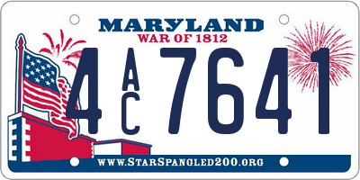 MD license plate 4AC7641