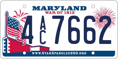 MD license plate 4AC7662