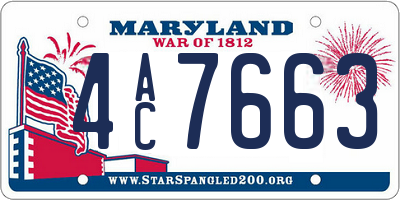 MD license plate 4AC7663